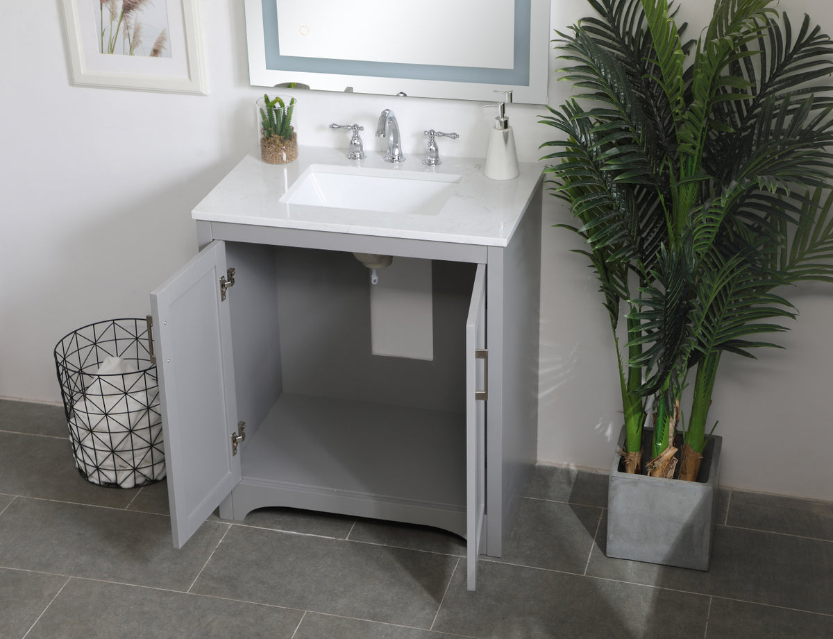 30 inch Single Bathroom Vanity in Grey