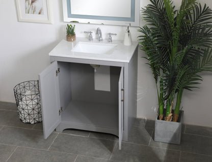 30 inch Single Bathroom Vanity in Grey