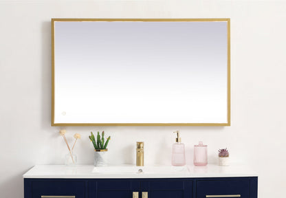 Pier 24x40 inch LED mirror with adjustable color temperature 3000K/4200K/6400K in brass