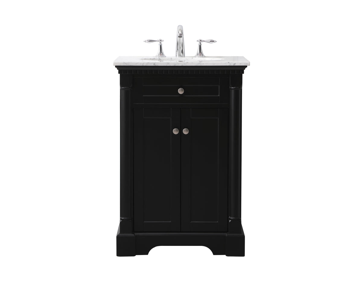 24 inch Single bathroom vanity set in black
