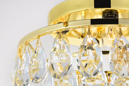 Clara Collection Flush Mount D14in H7in Lt:4 Gold Finish