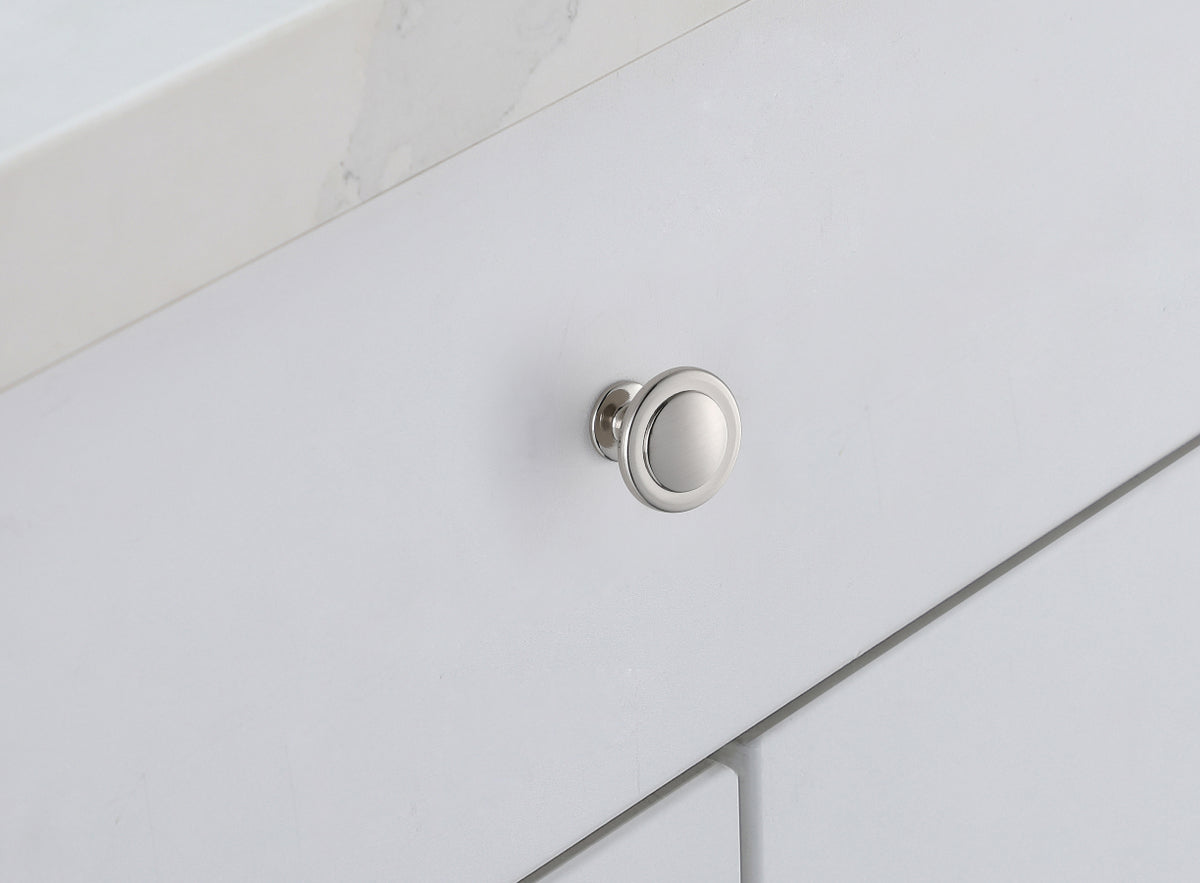 Logyn 1.3" Diameter Brushed Nickel Mushroom Knob Multipack (Set of 10)