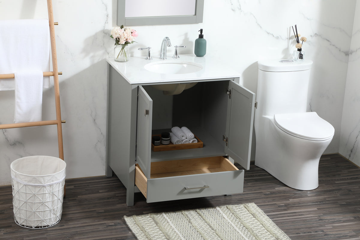 30 inch Single bathroom vanity in grey