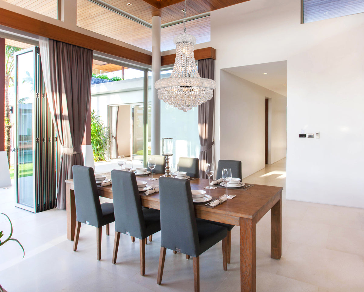 Primo 14 light Chrome Chandelier Clear Royal Cut Crystal