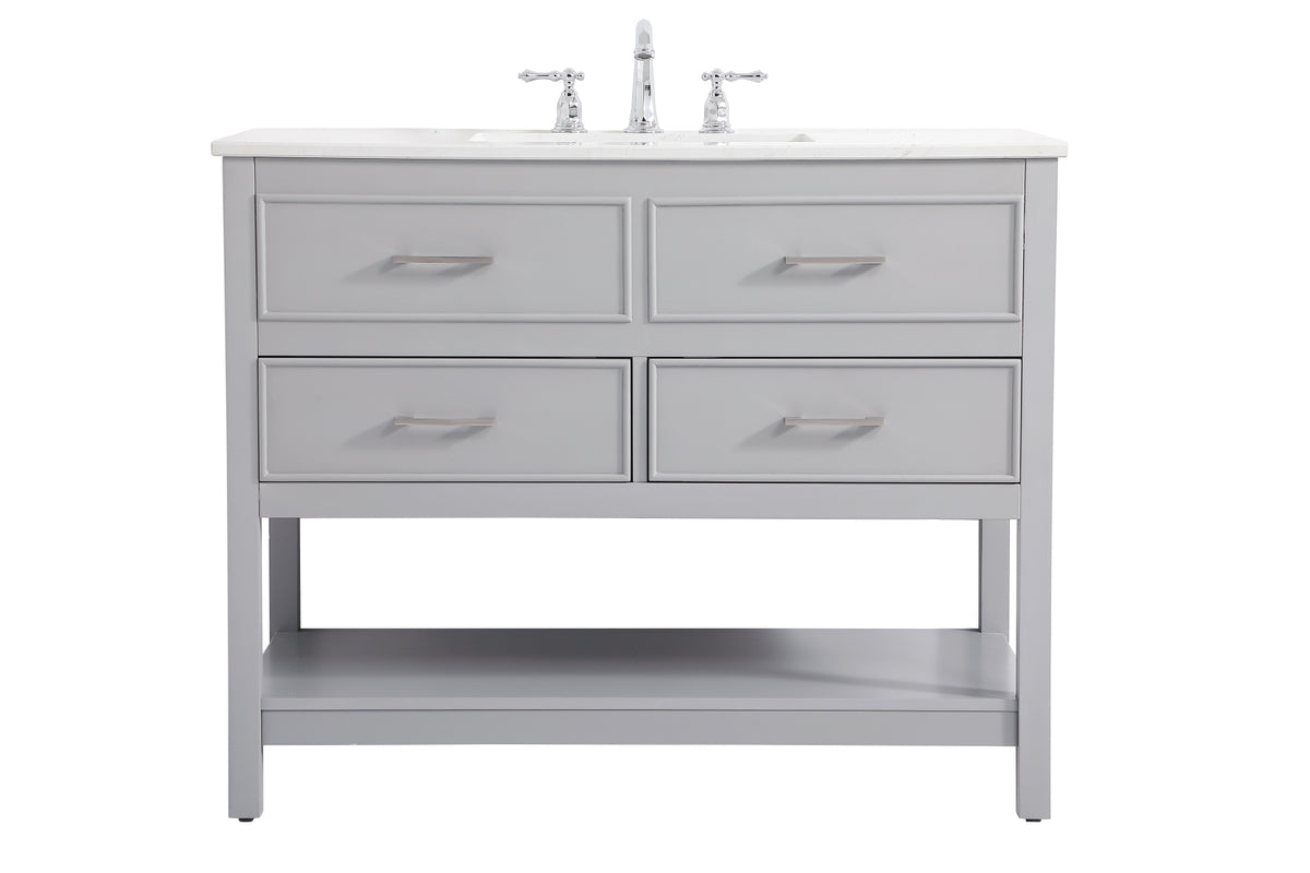 42 inch Single bathroom vanity in gray
