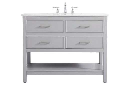 42 inch Single bathroom vanity in gray