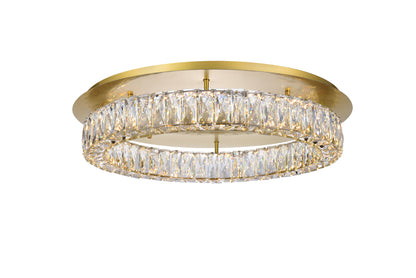 Monroe LED light gold Flush Mount Clear Royal Cut Crystal