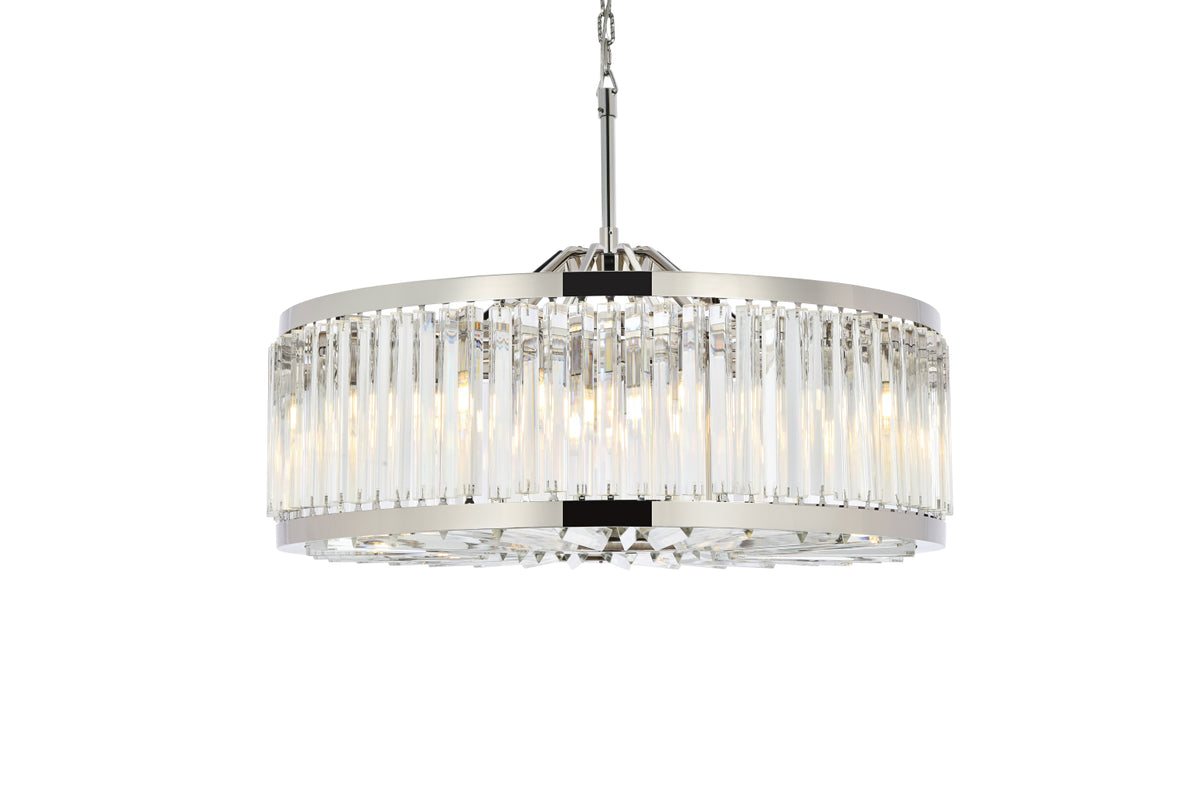 Chelsea 10 light polished nickel Chandelier Clear Royal Cut Crystal