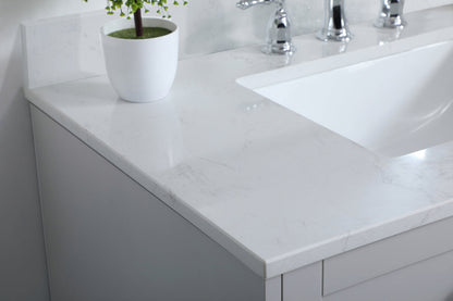 36 inch Single Bathroom Vanity in Grey with Backsplash