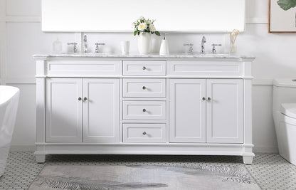 72 inch Double Bathroom Vanity set in White