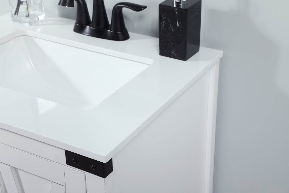 24 inch Single bathroom vanity in white