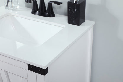 24 inch Single bathroom vanity in white