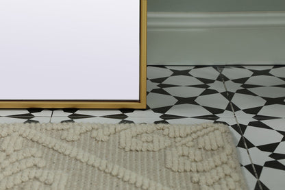 Metal Frame Arch Full Length Mirror 28x66 Inch in Brass