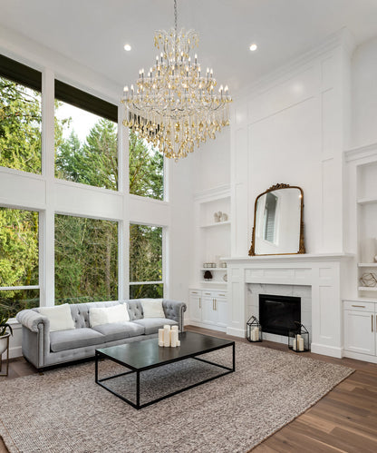 Maria Theresa 49 light Chrome Chandelier Golden Teak (Smoky) Royal Cut Crystal