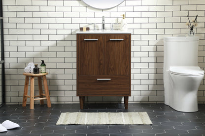 24 inch bathroom vanity in Walnut
