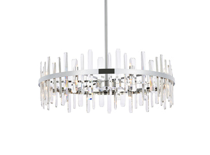 Serena 36 inch crystal round chandelier in chrome