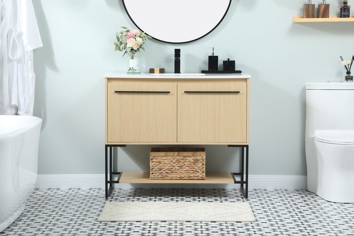 40 inch Single bathroom vanity in maple