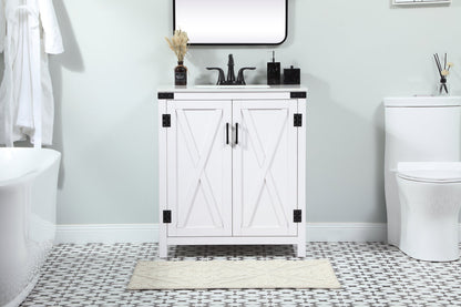 30 inch Single bathroom vanity in white