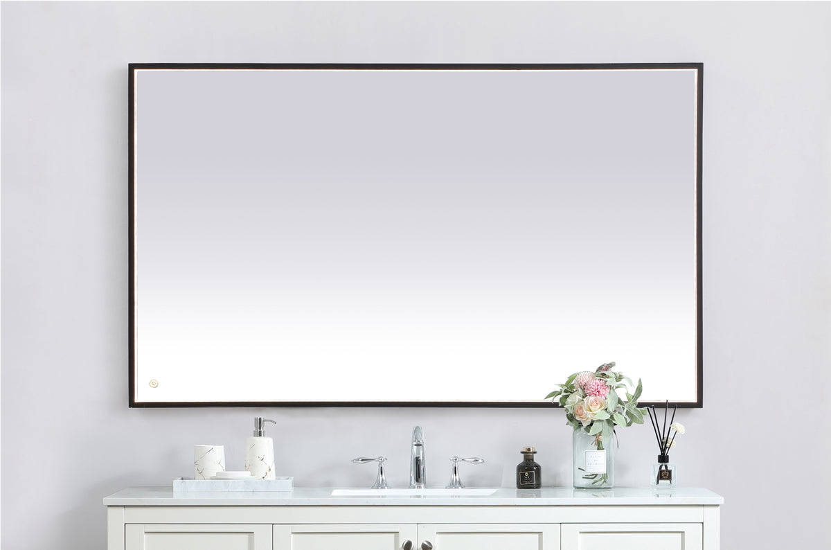 Pier 36x60 inch LED mirror with adjustable color temperature 3000K/4200K/6400K in black