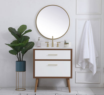30 inch bathroom Vanity in White with Backsplash