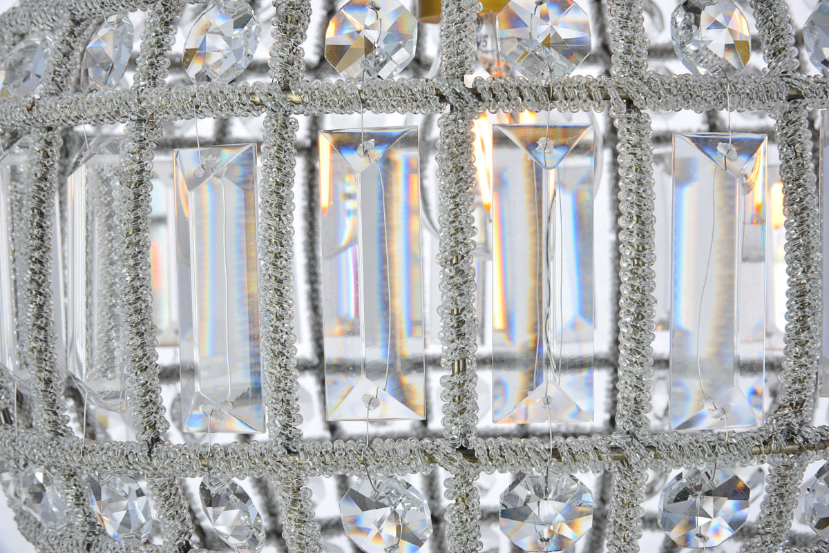 Olivia 1 light French Gold Pendant Clear Royal Cut Crystal