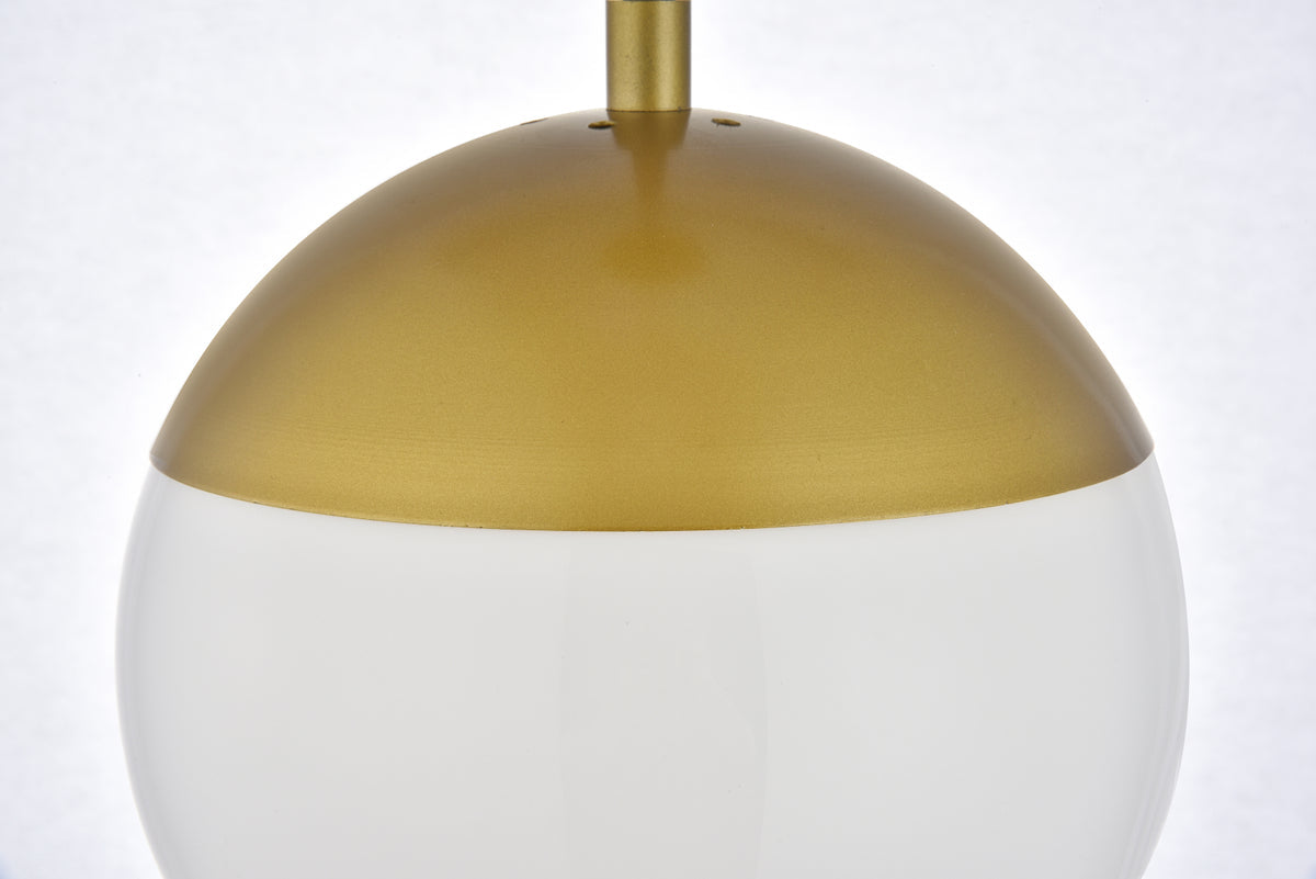 Eclipse 3 Lights Brass Pendant With Frosted White Glass