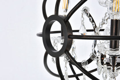 Geneva 4 light Dark Bronze Pendant Clear Royal Cut crystal