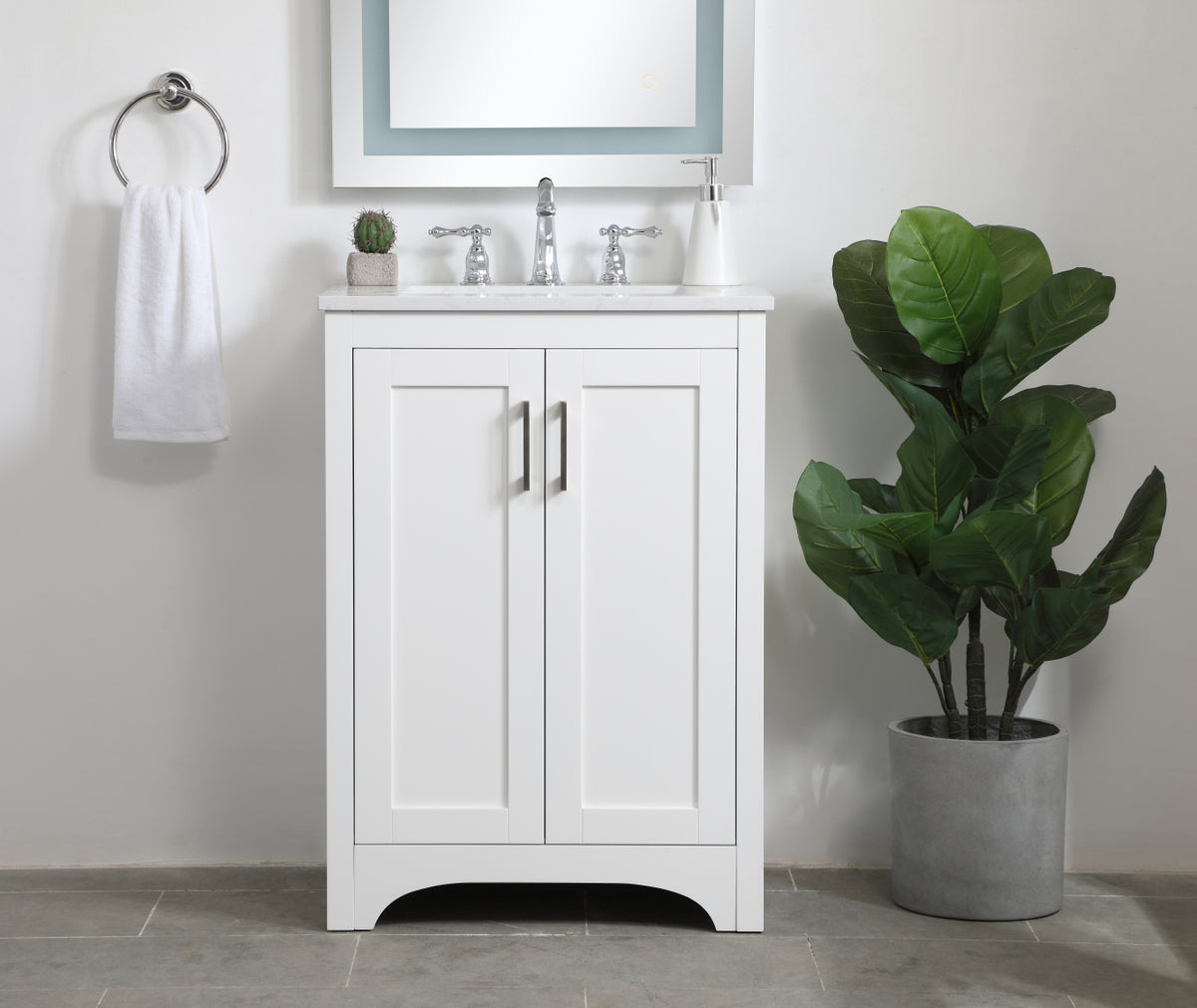 24 inch Single Bathroom Vanity in White