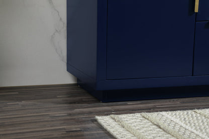 30 inch Single bathroom vanity in blue with backsplash