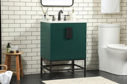 24 inch Single bathroom vanity in green