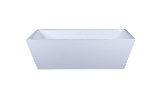 72 inch soaking rectangular bathtub in glossy white