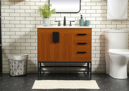 36 inch Single bathroom vanity in teak
