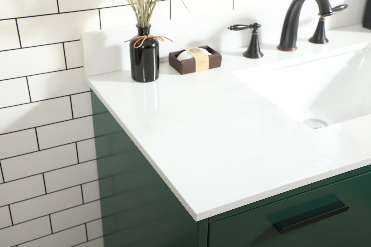 42 inch bathroom vanity in Green with backsplash