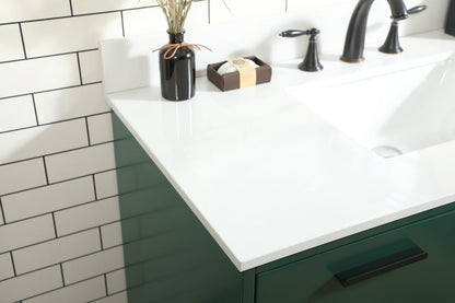 42 inch bathroom vanity in Green with backsplash