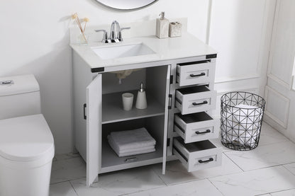 36 inch bathroom Vanity in Grey with Backsplash