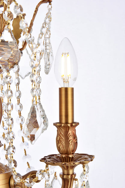 Rosalia 3 light French Gold Pendant Clear Royal Cut Crystal