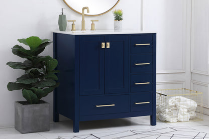 32 inch Single Bathroom Vanity in Blue