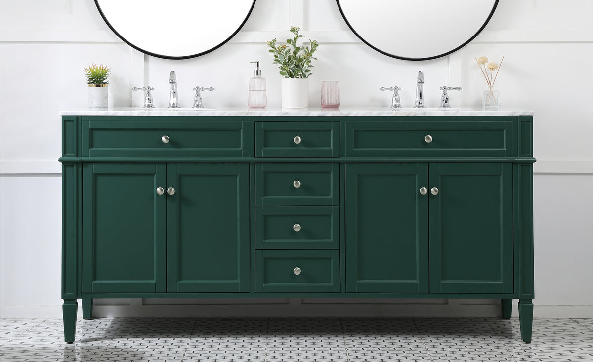 72 inch double bathroom vanity in green