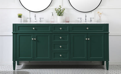 72 inch double bathroom vanity in green