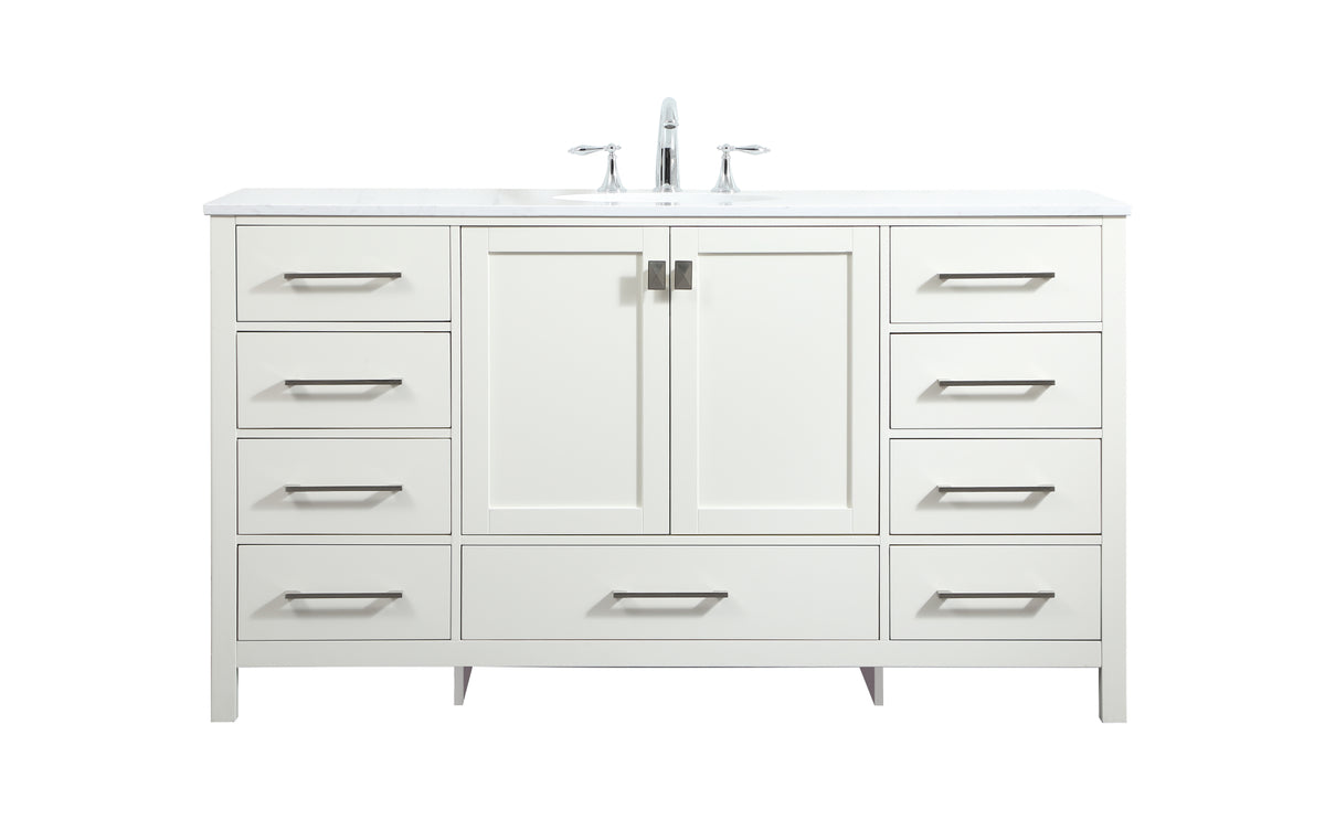 60 inch Single bathroom vanity in white