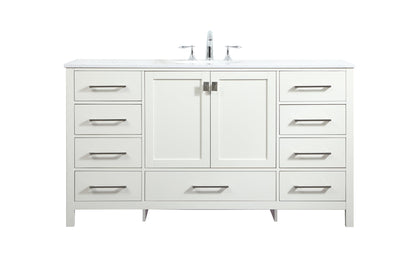 60 inch Single bathroom vanity in white