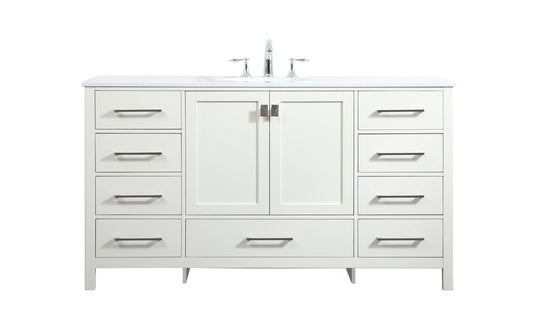 60 inch Single bathroom vanity in white