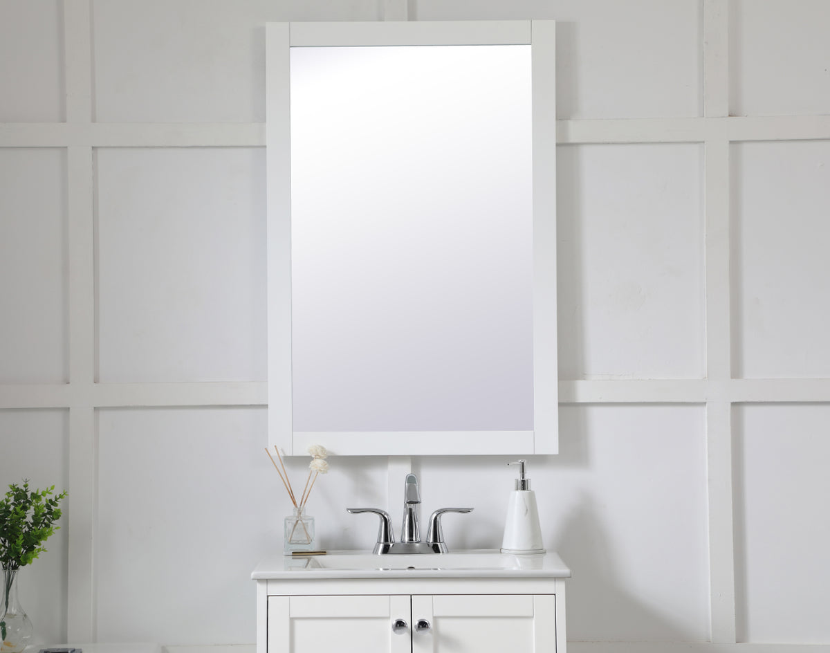 Aqua rectangle vanity mirror 24 inch in White