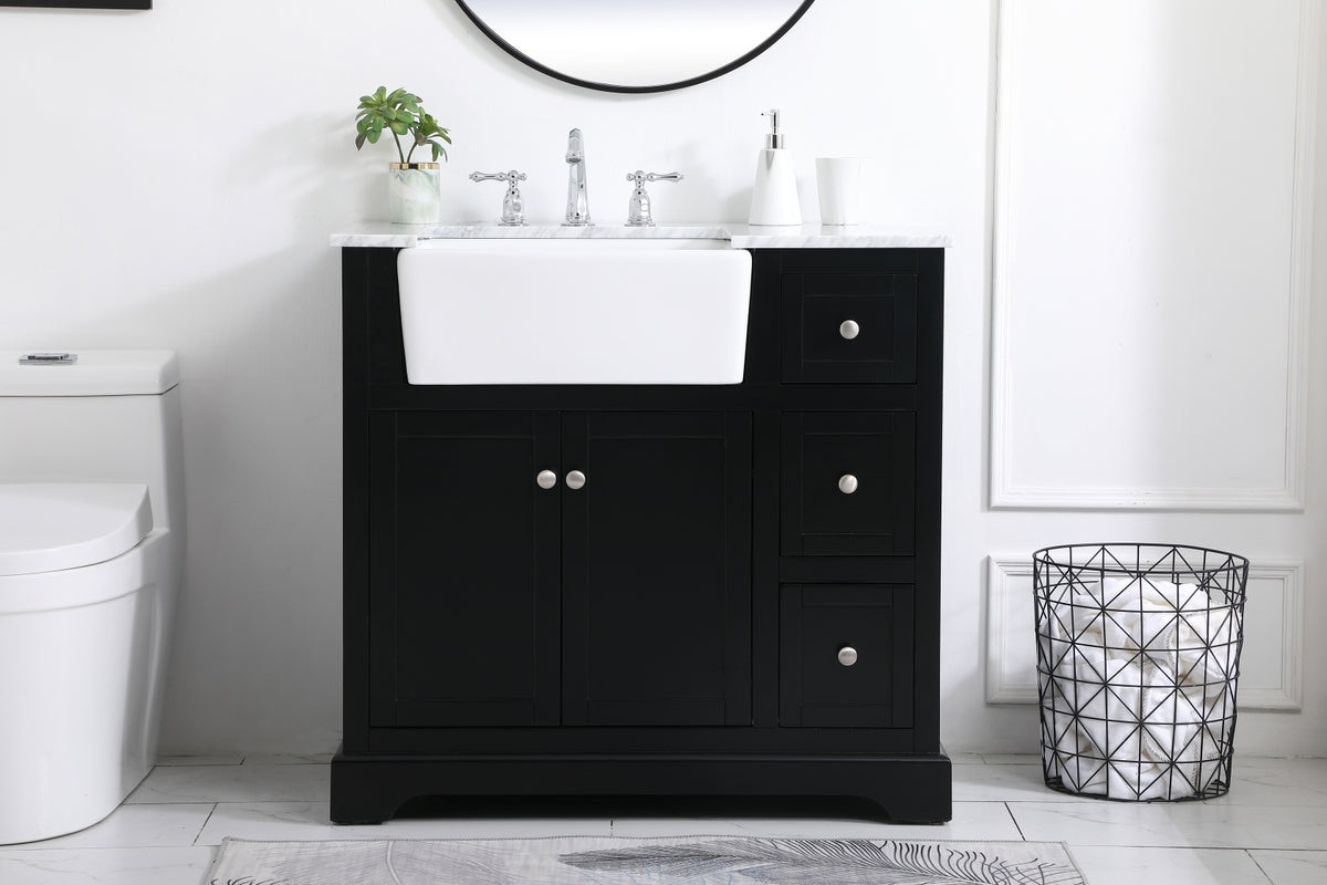 36 inch Single bathroom vanity in black