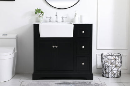 36 inch Single bathroom vanity in black