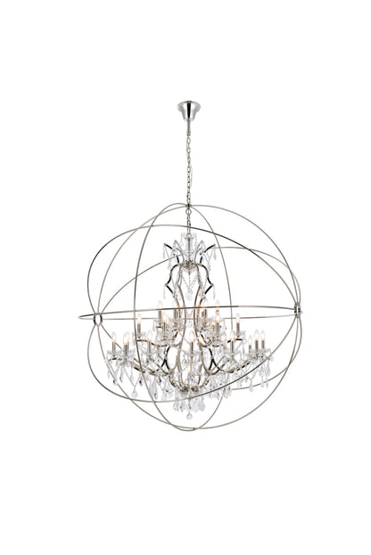Geneva 25 light polished nickel Chandelier Clear Royal Cut crystal