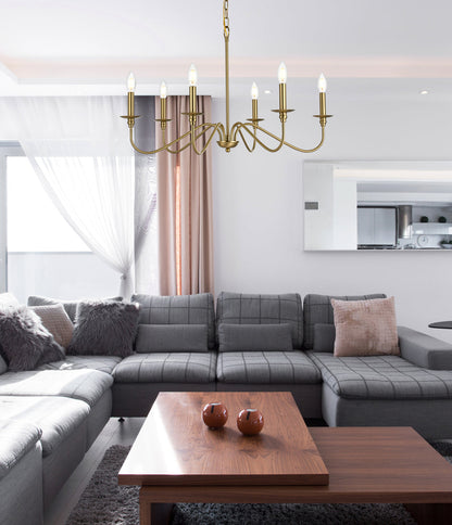 Rohan 30 inch chandelier in Satin Gold