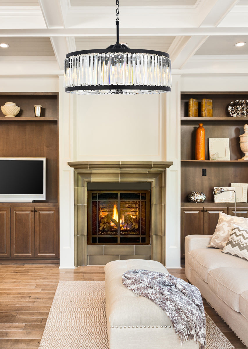 Chelsea 10 light Matte Black Chandelier Clear Royal Cut Crystal