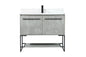 40 inch Single bathroom vanity in concrete grey with backsplash
