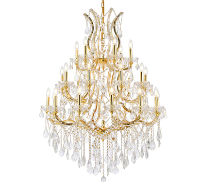 Maria Theresa 28 light Gold Chandelier Clear Royal Cut Crystal